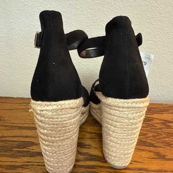 Soda Black faux suede Espadrille Wedge size 10 - Picture 5 of 10